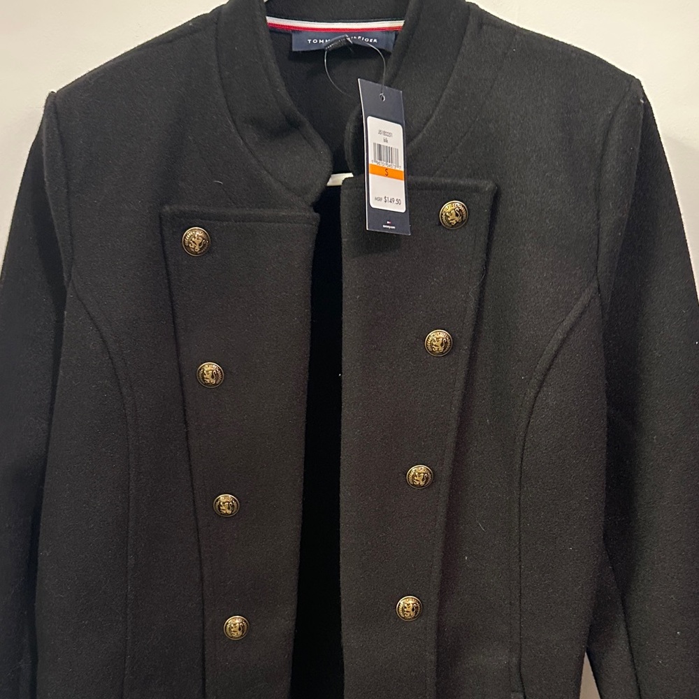 Tommy Hilfiger Black Jacket with Gold Accents
